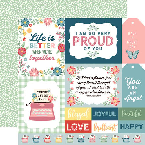 Echo Park - Life Is Beautiful Collection - 12 x 12 Double Sided Paper - Multi Journaling Cards