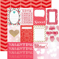 Echo Park - Lucky In Love Collection - 12 x 12 Double Sided Paper - Journaling Cards
