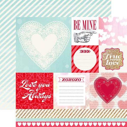Echo Park - Lucky In Love Collection - 12 x 12 Double Sided Paper - Be Mine