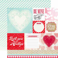 Echo Park - Lucky In Love Collection - 12 x 12 Double Sided Paper - Be Mine