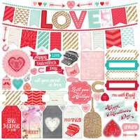 Echo Park - Lucky In Love Collection - 12 x 12 Cardstock Stickers - Elements