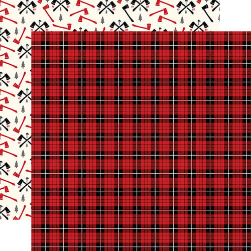 Echo Park - Little Lumberjack Collection - 12 x 12 Double Sided Paper - Lumberjack Plaid
