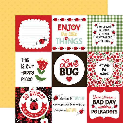 Echo Park - Little Ladybug Collection - 12 x 12 Double Sided Paper - 4 x 4 Journaling Cards