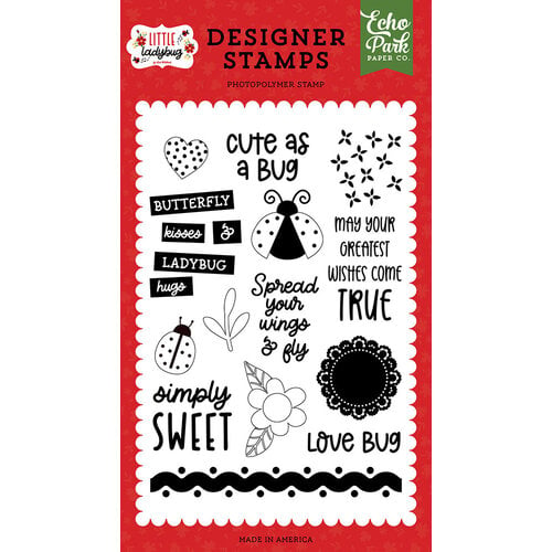 Echo Park - Little Ladybug Collection - Clear Photopolymer Stamps - Cute As A Bug