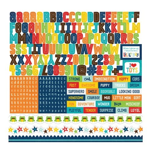 Echo Park - Little Man Collection - 12 x 12 Cardstock Stickers - Alphabet