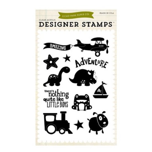 Echo Park - Little Man Collection - Clear Acrylic Stamps - Boy Adventure