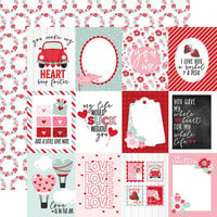 Echo Park - Love Notes Collection - 12 x 12 Double Sided Paper - 3 x 4 Journaling Cards