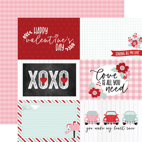 Echo Park - Love Notes Collection - 12 x 12 Double Sided Paper - 4 x 6 Journaling Cards