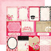 Echo Park - Love Story Collection - 12 x 12 Double Sided Paper - Journaling Cards