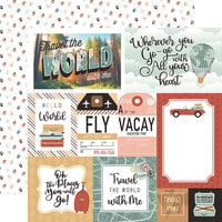 Echo Park - Let's Take The Trip Collection - 12 x 12 Double Sided Paper - Multi Journaling Cards