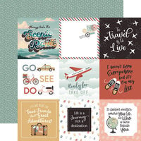 Echo Park - Let's Take The Trip Collection - 12 x 12 Double Sided Paper - 4 x 4 Journaling Cards