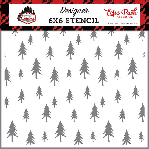 Echo Park - Let's Lumberjack Collection - 6 x 6 Stencil - Forest Trees