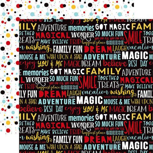 Echo Park - Magical Adventure 2 Collection - 12 x 12 Double Sided Paper - Dream Big Words