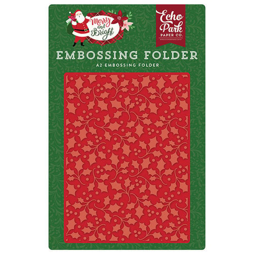 Echo Park - Merry and Bright Collection - Christmas - Embossing Folder - Holly Branch