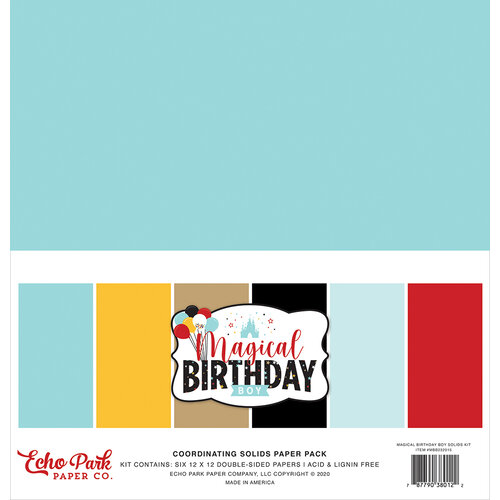 Echo Park - Magical Birthday Boy Collection - 12 x 12 Paper Pack - Solids