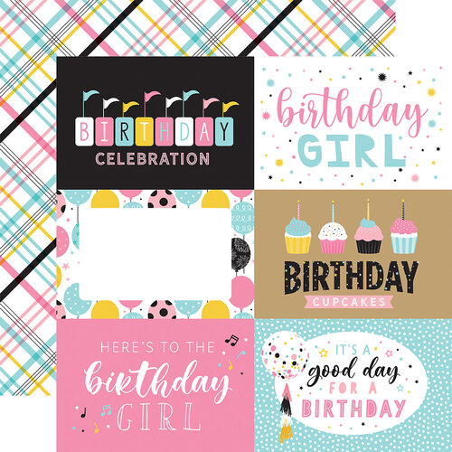 Echo Park - Magical Birthday Girl Collection - 12 x 12 Double Sided Paper - 4 x 6 Journaling Cards