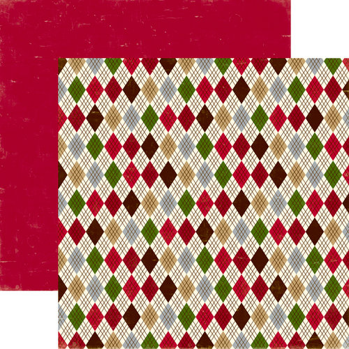 Echo Park - Merry Christmas Collection - 12 x 12 Double Sided Paper - Christmas Argyle, CLEARANCE