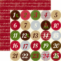 Echo Park - Merry Christmas Collection - 12 x 12 Double Sided Paper - Christmas Countdown, CLEARANCE