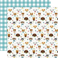 Echo Park - My Dog Collection - 12 x 12 Double Sided Paper - Puppy Pals