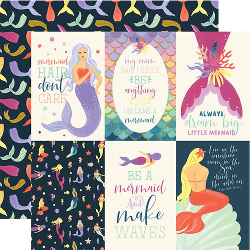 Echo Park - Mermaid Dreams Collection - 12 x 12 Double Sided Paper - 4 x 6 Journaling Cards