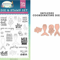 Echo Park - Mermaid Dreams Collection - Designer Dies and Clear Photopolymer Stamp Set - Be A Mermaid