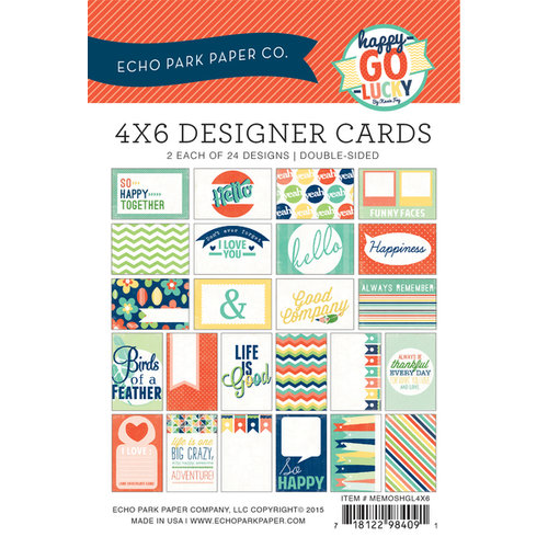 Echo Park - Happy-Go-Lucky Collection - 4 x 6 Pocket Page Cards - Memos