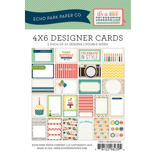 Echo Park - Celebration Collection - 4 x 6 Pocket Page Cards - Memos