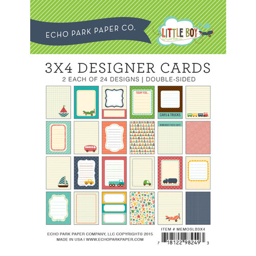 Echo Park - Little Boy Collection - 3 x 4 Pocket Page Cards - Memos