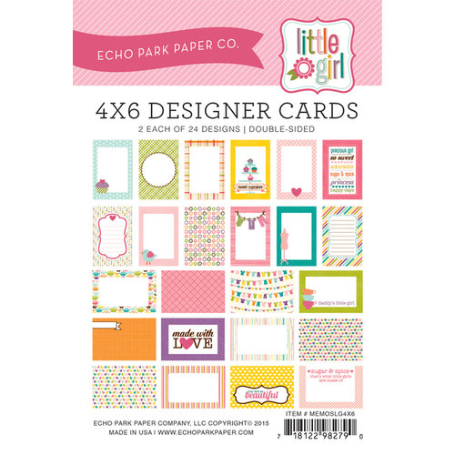 Echo Park - Little Girl Collection - 4 x 6 Pocket Page Cards - Memos