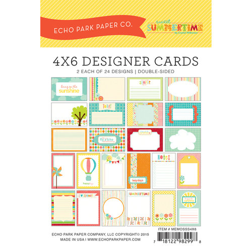 Echo Park - Sweet Summertime Collection - 4 x 6 Pocket Page Cards - Memos
