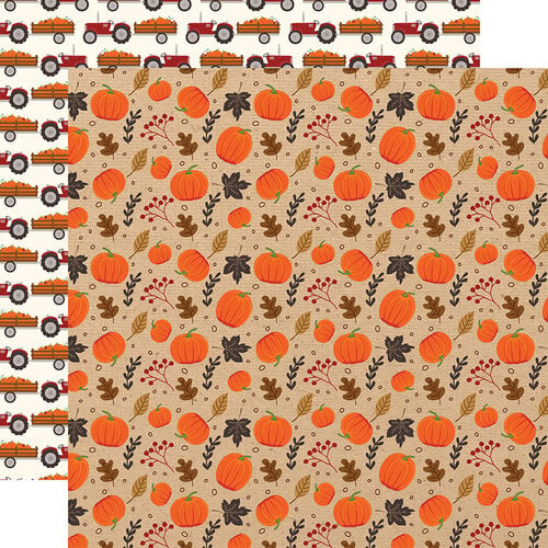 Echo Park - My Favorite Fall Collection - 12 x 12 Double Sided Paper - Pumpkin Patch