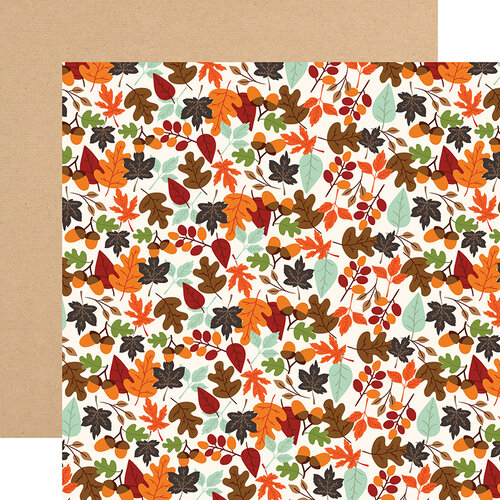 Echo Park - My Favorite Fall Collection - 12 x 12 Double Sided Paper - Falling Leaves