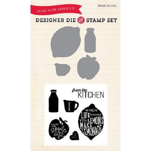 Echo Park - Made From Scratch Collection - Designer Die and Clear Acrylic Stamp Set - Free Range