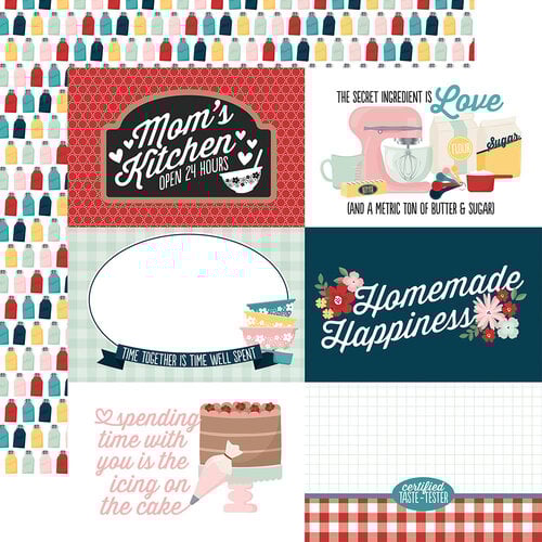 Echo Park - Mom's Kitchen Collection - 12 x 12 Double Sided Paper - 6 x 4 Journaling Cards