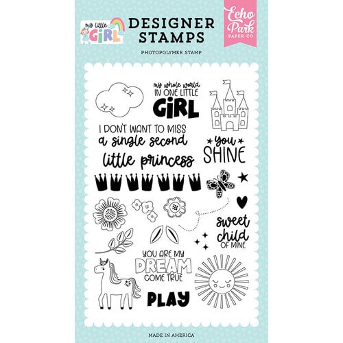 Echo Park - My Little Girl Collection - Clear Photopolymer Stamps - Sweet Child Of Mine