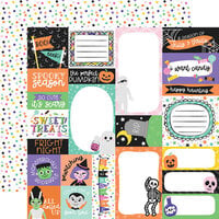 Echo Park - Monster Mash Collection - 12 x 12 Double Sided Paper - Multi Journaling Cards