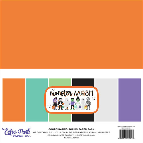 Echo Park - Monster Mash Collection - 12 x 12 Paper Pack - Solids