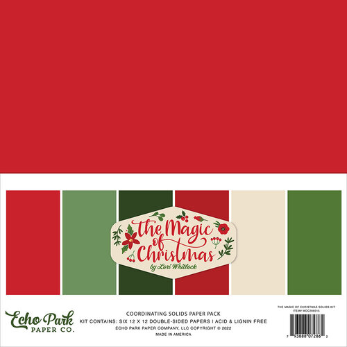 Echo Park - The Magic of Christmas Collection - 12 x 12 Paper Pack - Solids