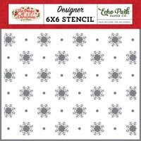 Echo Park - The Magic of Christmas Collection - 6 x 6 Stencils - Magic of Snowfall
