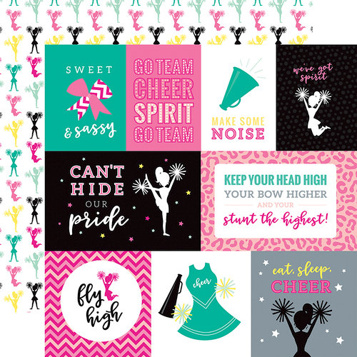 Echo Park - Cheer Collection - 12 x 12 Double Sided Paper - Journaling Cards