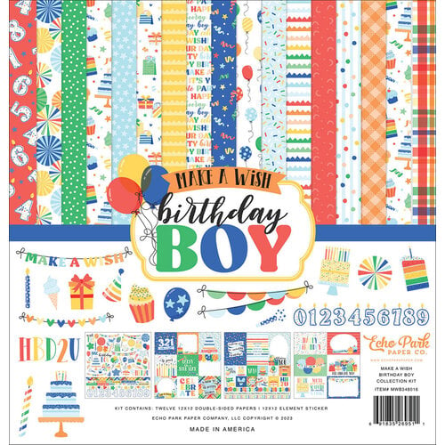 Echo Park - Make A Wish Birthday Boy Collection - 12 x 12 Collection Kit