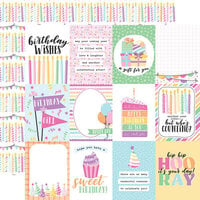 Echo Park - Make A Wish Birthday Girl Collection - 12 x 12 Double Sided Paper - 3 x 4 Journaling Cards