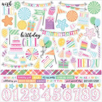 Echo Park - Make A Wish Birthday Girl Collection - 12 x 12 Cardstock Stickers - Elements
