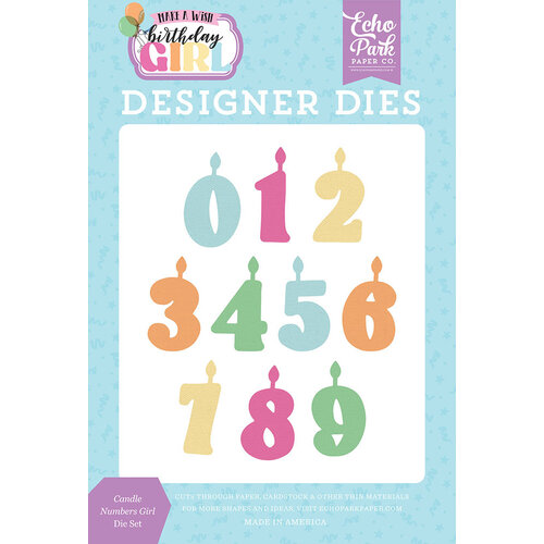 Echo Park - Make A Wish Birthday Girl Collection - Designer Dies - Candle Numbers Girl
