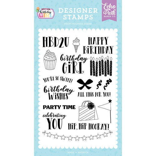 Echo Park - Make A Wish Birthday Girl Collection - Clear Photopolymer Stamps - All This For You