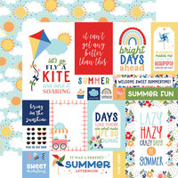 Echo Park - My Favorite Summer Collection - 12 x 12 Double Sided Paper - Multi Journaling Cards