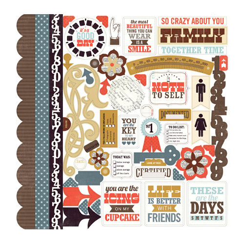Echo Park - Note to Self Collection - 12 x 12 Cardstock Stickers - Elements
