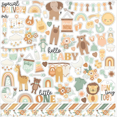 Echo Park - Our Baby Collection - 12 x 12 Cardstock Stickers - Elements