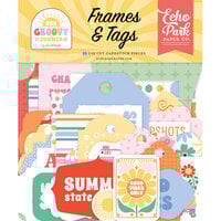 Echo Park - Our Groovy Summer Collection - Ephemera - Frames and Tags