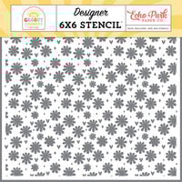 Echo Park - Our Groovy Summer Collection - Stencils - Sparkly Floral Hearts
